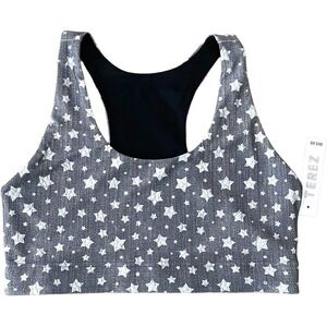 🍀TEREZ Gray Star Light Racerback Strap Sport Bra Size L
